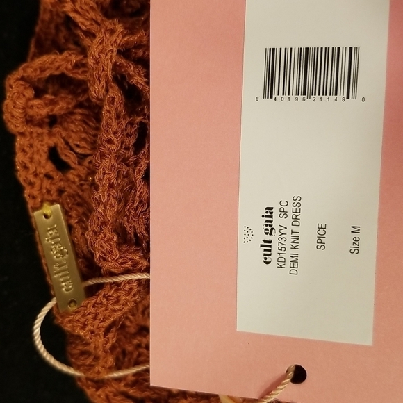 💕CULT GAIA💕 Demi Crochet Dress ~ Halter Swimsuit Coverup Spice Small M NWT - Picture 16 of 17